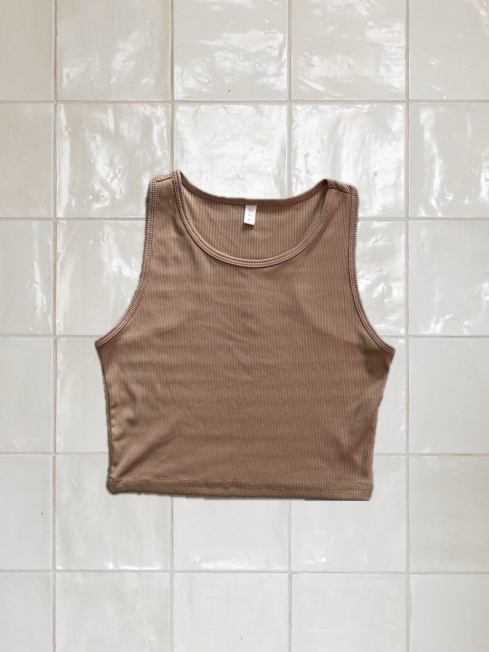 Tank Crop Top Tan Beige